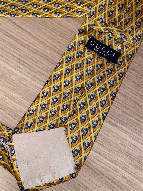 gucci black and gold tie|vintage Gucci tie.